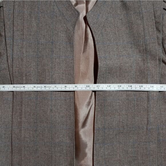 Vintage 60s Wool Skirt Suit SIZE 3/4 BROWN LINED - Picture 12 of 16